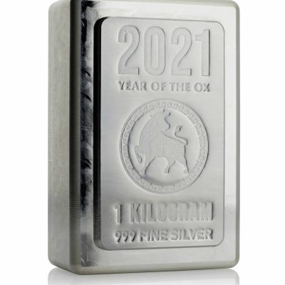 (新品) ヘレウス社「干支 十二支・丑年 牛年」純銀 1キロ バー