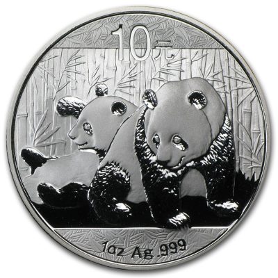 (新品) 中国 2010年「パンダ」純銀 1オンス 銀貨