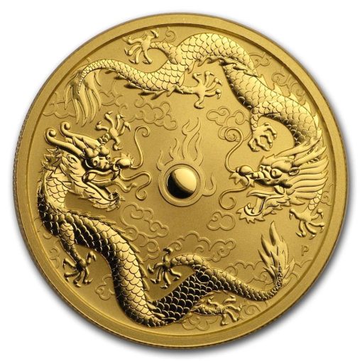 2020年 (新品) オーストラリア「ダブル ドラゴン・龍」純金 1オンス 金貨