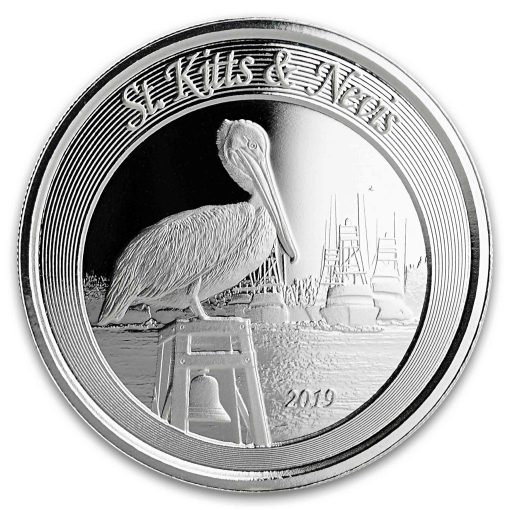 2019 (New) Caribbean St. Kitts & Nevis Pelican 1 oz .999 Silver Coin