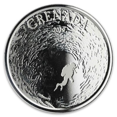 2019年 (新品) グレナダ「ダイビング・パラダイス」純銀 1オンス 銀貨