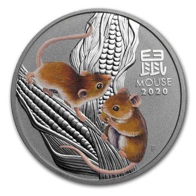 2020 (New) Australia Lunar Year of the Mouse Silver 1 oz Color Coin
