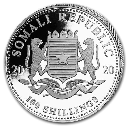 2020年 (新品) ソマリア「アフリカ ワイルドライフ・ゾウ」純銀 1 オンス 銀貨 - 画像 (2)