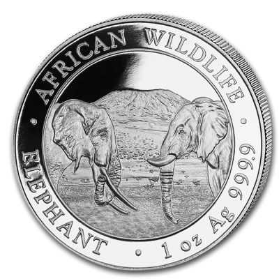 2020年 (新品) ソマリア「アフリカ ワイルドライフ・ゾウ」純銀 1 オンス 銀貨