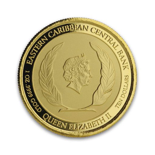 2019年 (新品) アンティグア・バーブーダ「 パイレーツ・海賊船・ラム酒 」純金 1オンス 金貨 - 画像 (2)