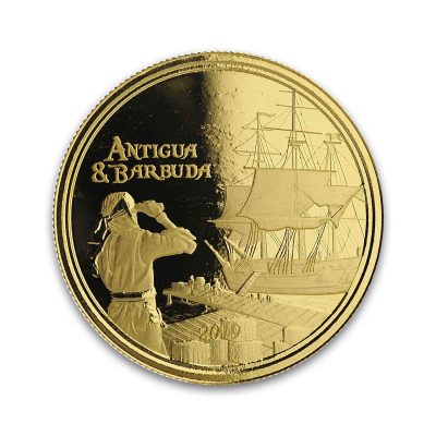 2019年 (新品) アンティグア・バーブーダ「 パイレーツ・海賊船・ラム酒 」純金 1オンス 金貨
