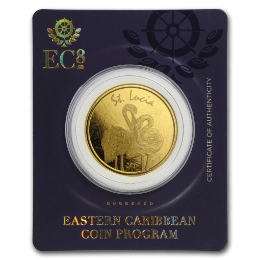 2018 (New) Caribbean St. Lucia Pink Flamingo 1 oz 24K Gold Assay CERTI-LOCK® - Image 3