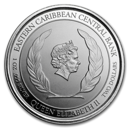 2018 (New) Caribbean St. Lucia Pink Flamingo 1 oz .999 Silver Coin in Capsule - Image 2