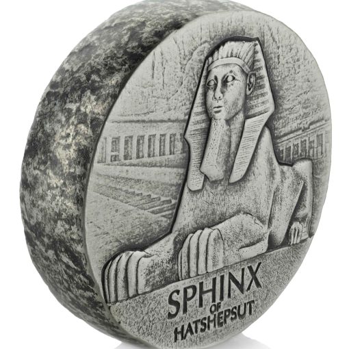 2019 (New) Sphinx of Hatshepsut Antique Proof Chad Africa 5 oz Silver Coin - Image 3
