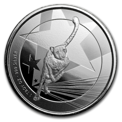 2019 (New) Cameroon Cheetah 1 oz 31.1 gram .999 Silver Coin in Capsule