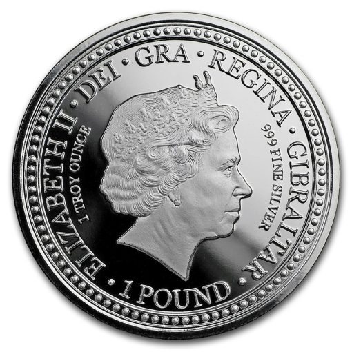 2018年 (新品) ジブラルタル「英国王室の紋章・ライオン」純銀 1オンス 銀貨 - 画像 (2)
