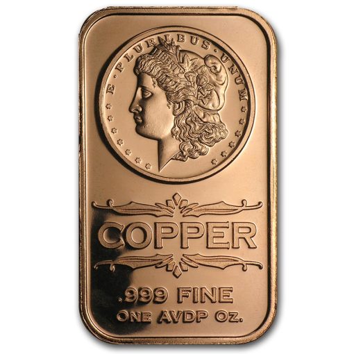 (New) U.S.A. 1 oz 1878 Morgan Dollar Replica Copper .999 Bar