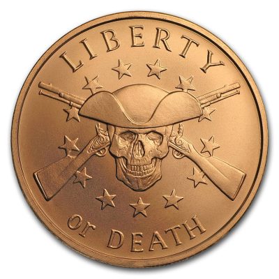 2018 (New) Liberty or Death 1oz Copper Coin .999 Round