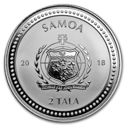 2018 (New) Samoa Seahorse 1 oz 99.9% Pure Silver Coin - Image 2