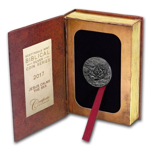 2017 (New) Bible Series Jesus Calms the Sea 2 oz Silver 62.2g Coin - Image 4