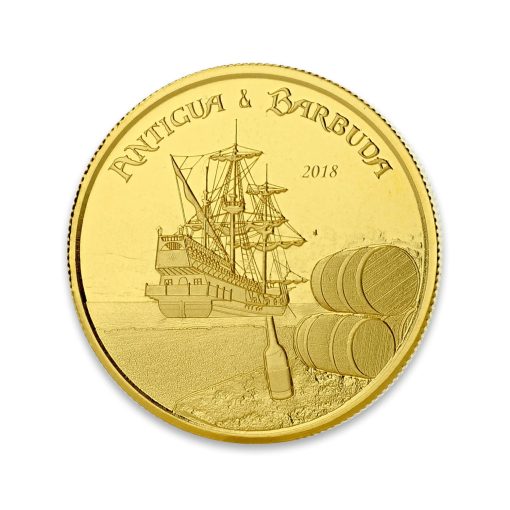 2018年 (新品) アンティグア & バーブーダ「 パイレーツ・海賊船・ラム酒 」純金 1オンス 金貨