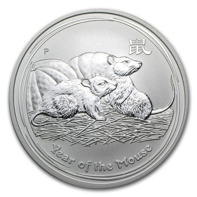 2008年 (新品) オーストラリア「干支 十二支・子年 鼠年」純銀 1 オンス 銀貨