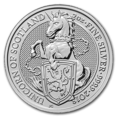 2018 (New) Great Britain Queens Beast Unicorn £5 Silver Coin 2 oz