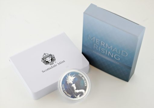 2018年 (新品)  フィジー「 マーメイド・人魚 」1オンス 純銀 カラープルーフ 銀貨 - 画像 (3)