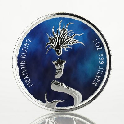 2018年 (新品)  フィジー「 マーメイド・人魚 」1オンス 純銀 カラープルーフ 銀貨