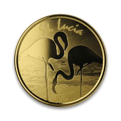 2019年 (新品) セントルシア「ピンク フラミンゴ」純金 1オンス 金貨