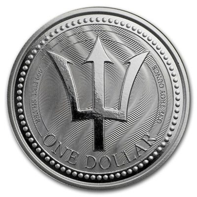 2017年 (新品) バルバドス「三つ叉のほこ・トライデント」純銀 1オンス 銀貨