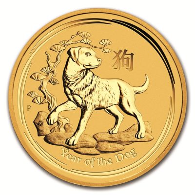 【3日以内に発送】2018年 (新品) オーストラリア「干支 十二支・戌年 犬年」純金 1/2オンス 金貨