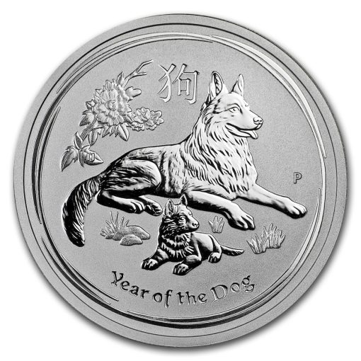 2018 (New) Australian Year of the Dog Lunar Perth Mint 1/2 oz Silver Coin