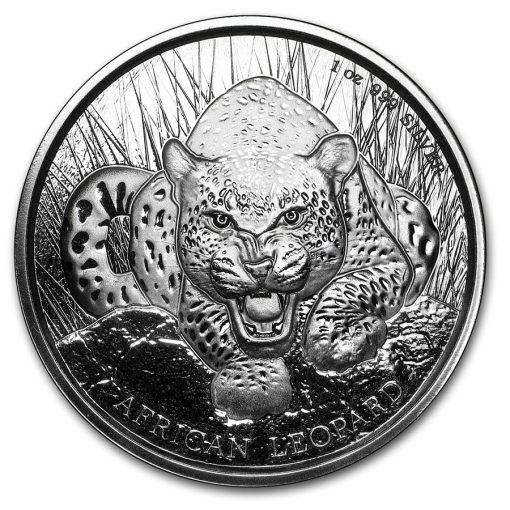 2017 (New) Republic of Ghana 5 Cedi 1 oz Silver African Leopard 31.1 Silver Coin