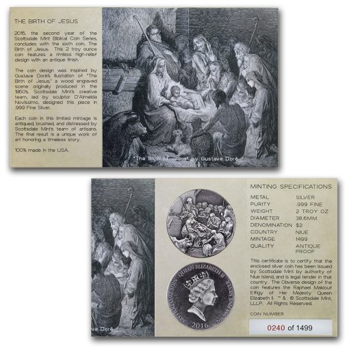 2016 (New) Bible Series The Birth of Jesus Christ 2 oz Silver 62.2g Coin - Image 6