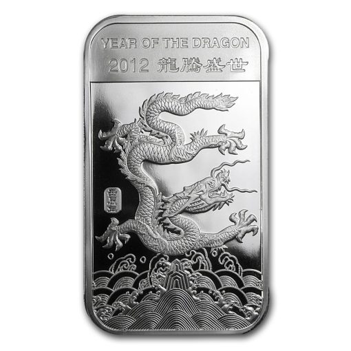2012年 (新品) アメリカ「 干支 十二支・辰年 龍年」純銀 1オンス バー