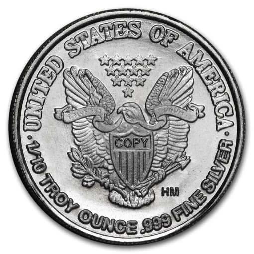 (New) 1/10 oz Pure .999 Silver Eagle Walking Liberty Medal Coin Replica - Image 2