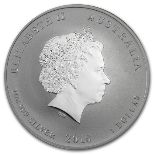 2010年 (新品) オーストラリア「干支 十二支・寅年 虎年」純銀 1 オンス 銀貨 - 画像 (2)