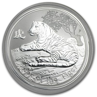 2010年 (新品) オーストラリア「干支 十二支・寅年 虎年」純銀 1 オンス 銀貨