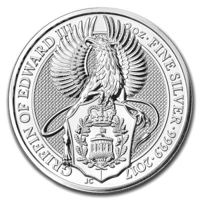2017 (New) England Griffin Queens Beast £5 Silver Coin 2 oz