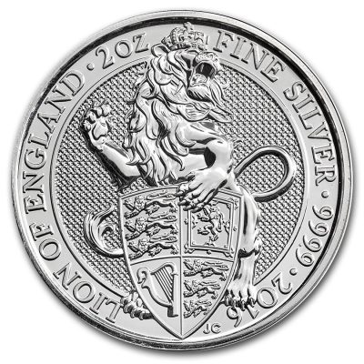 2016 (New) England Lion Queens Beast £5 Silver Coin 2 oz