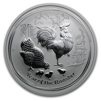 2017 (New) Australian Year of the Rooster Lunar Perth Mint 1/2 oz Silver Coin