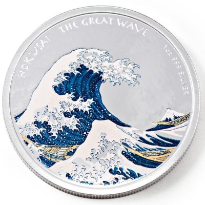 2017 (New) Fiji $1 Color Proof  Katsushika Hokusai Great Wave 1oz Silver Coin