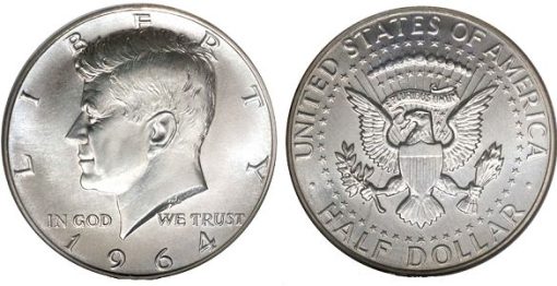 1964 JFK Kennedy American Half Dollar Coin 50 cent $.50 90% Silver・2 Coins