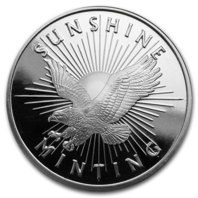 (New) Sunshine Mint Pure .999 Silver 31.1g Eagle Round 1 oz .999