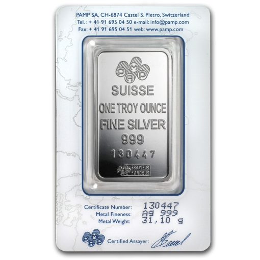 (New) 1 oz Silver Pamp Swiss FORTUNA Bar .999 in Assay Card - Image 2