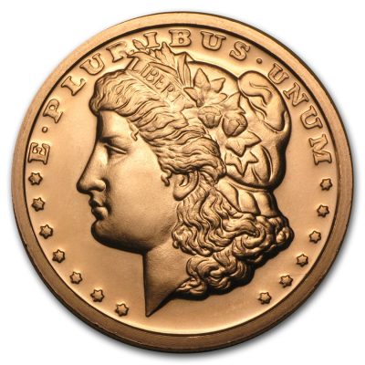 (New) U.S.A. 1 oz 1878 Morgan Dollar Replica Round Medallion Copper .999 Coin