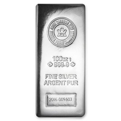 (New) 100 oz Royal Canadian Mint Silver Bar .9999