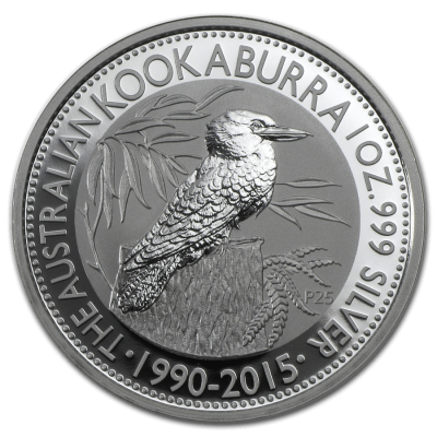 2015 (New) Australian Kookaburra 25th Anniversary Silver 1 oz Coin
