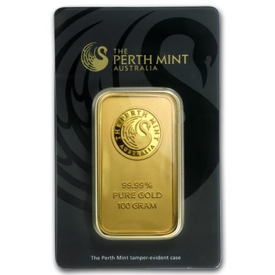 (新品) オーストラリア パース 純金 100グラム バー・保証番号付き