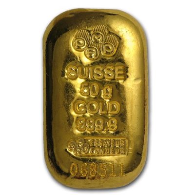 (新品) スイス パンプ「キャスト バー」純金 50グラム バー 保証書付