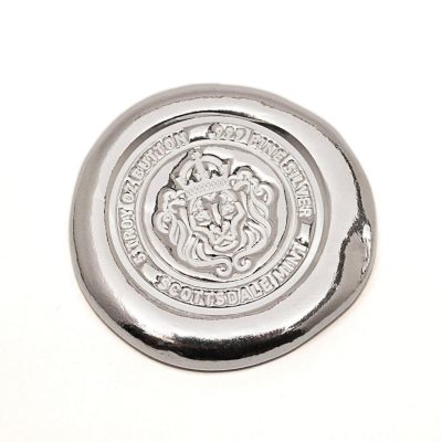 (New) Scottsdale Round「Button」Silver 5 oz Bar