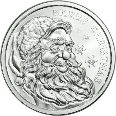 (New) 1 oz Merry Christmas  2020 Santa 1 oz Silver Round
