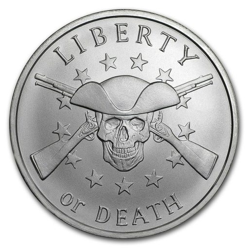 (New) USA「Liberty or Death」Skull & Rifle 1 oz .999 Silver Medal