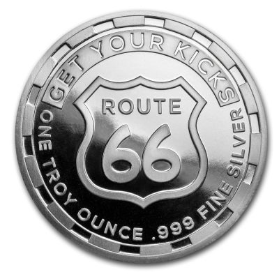 (新品) アメリカ「ROUTE 66 ルート ハイウェイ」純銀 1オンス メダル